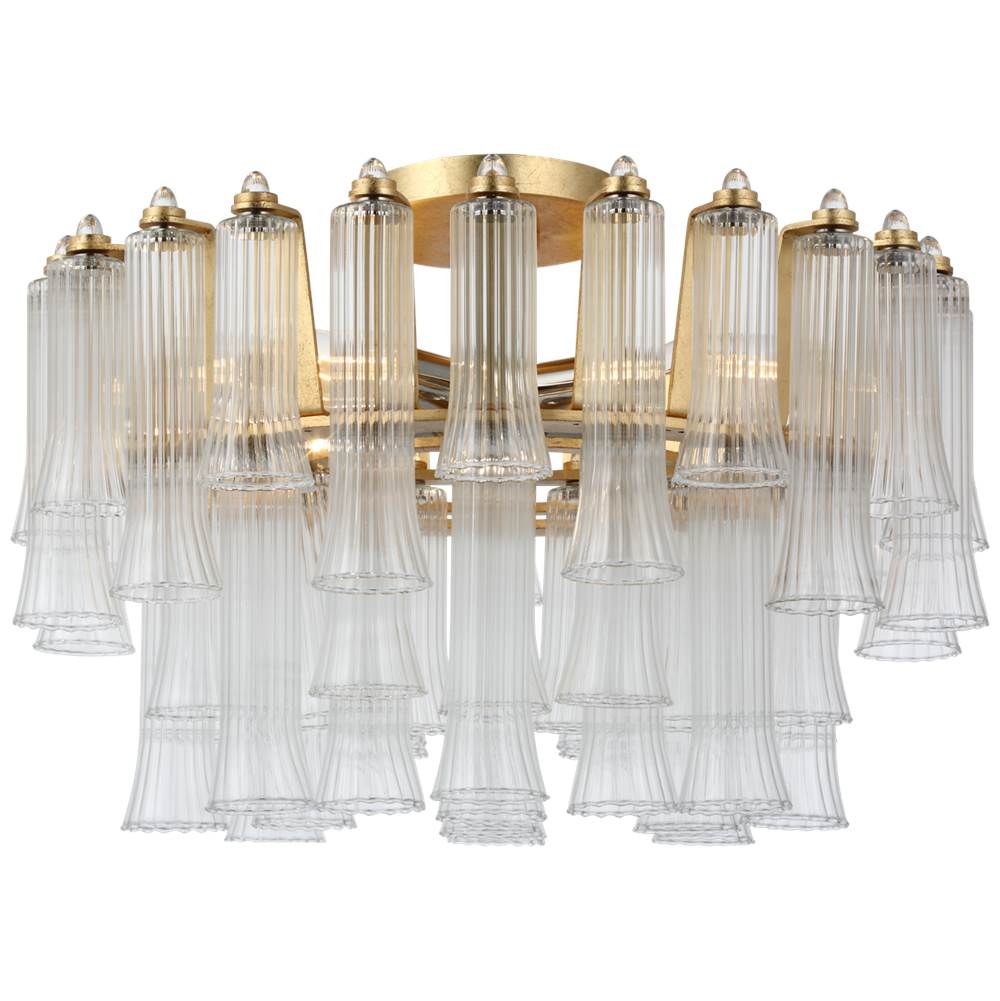 Visual Comfort Signature Collection Lorelei 18'' Semi-Flush Mount in Gild with Clear Glass