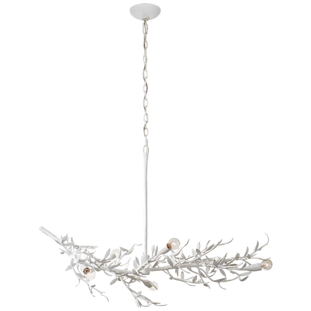 Visual Comfort Signature Collection Mandeville Linear Chandelier in Plaster White