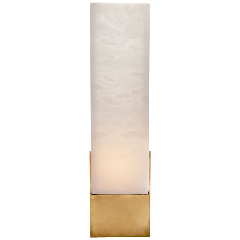 Visual Comfort Signature Collection Covet Tall Box Bath Sconce in Antique-Burnished Brass