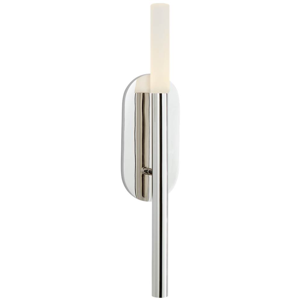 Visual Comfort Signature Collection Rousseau Medium Bath Sconce in Polished Nickel with Etched Crystal