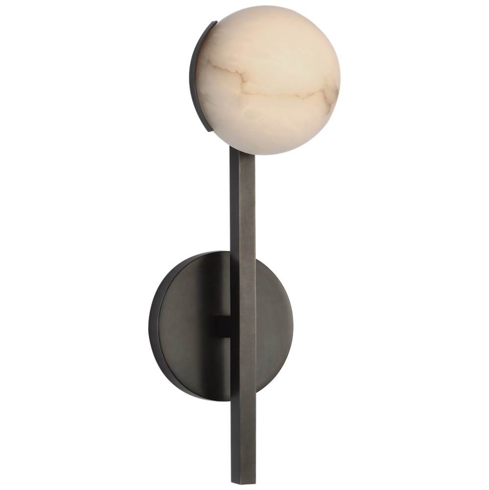Visual Comfort Signature Collection Pedra Petite Tail Sconce in Bronze with Alabaster
