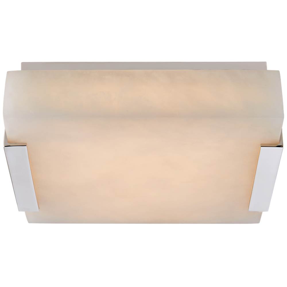 Visual Comfort Signature Collection Covet Small Flush Mount in Polished Nickel with Alabaster
