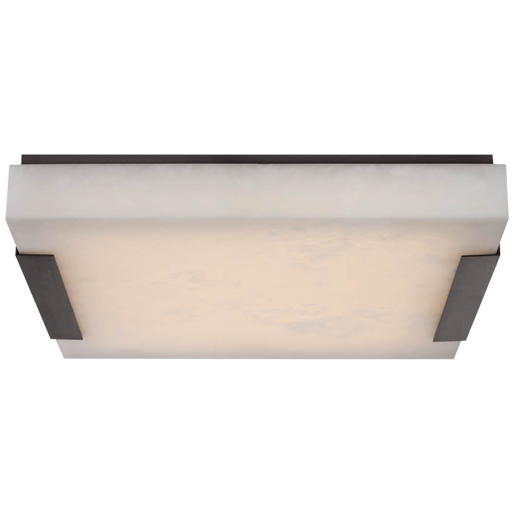 Visual Comfort Signature Collection Covet Large Flush Mount in Bronze with Alabaster