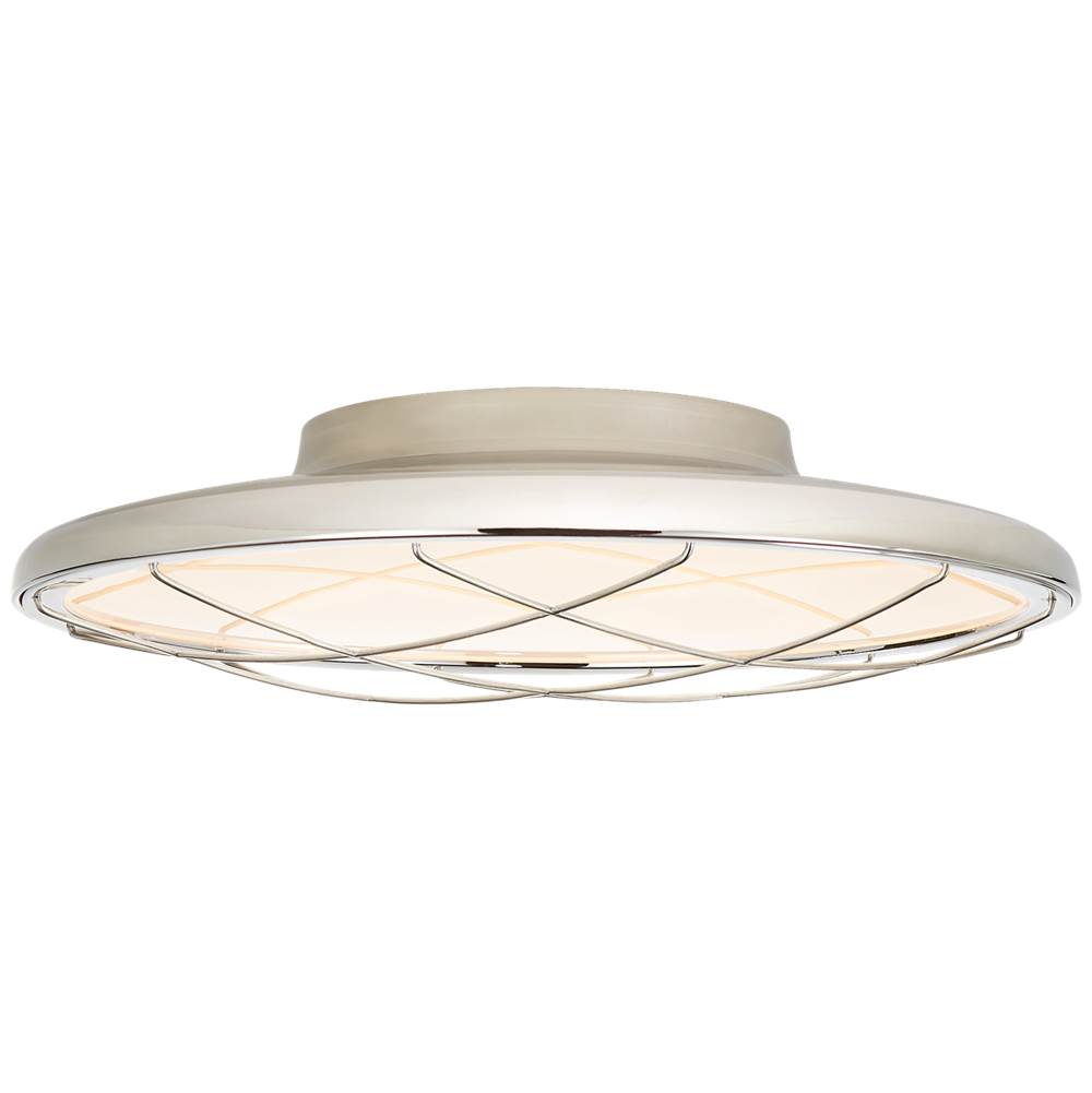 Visual Comfort Signature Collection Dot 13'' Caged Flush Mount in Polished Nickel