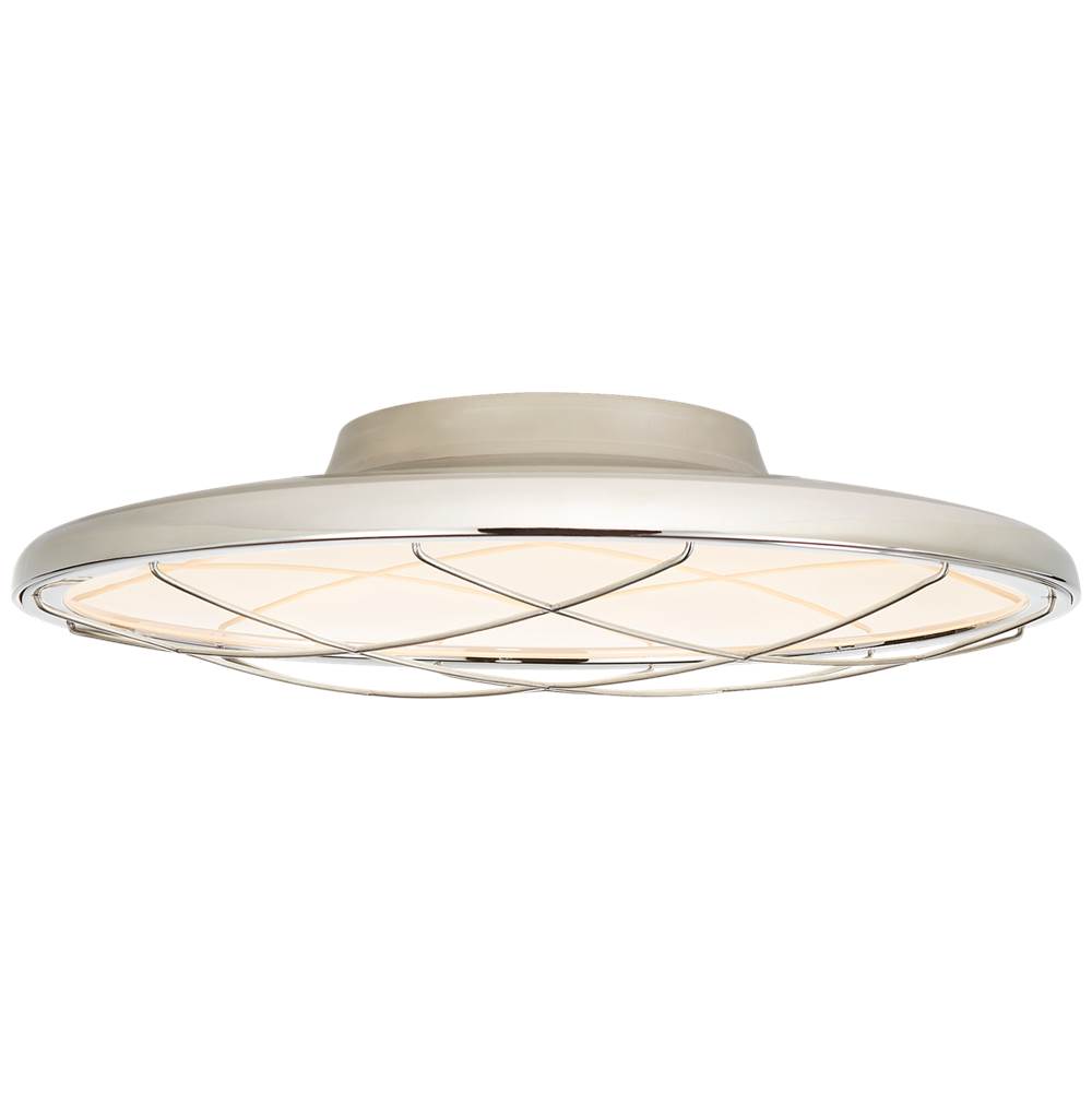 Visual Comfort Signature Collection Dot 16'' Caged Flush Mount in Polished Nickel