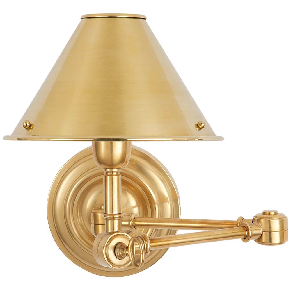 Visual Comfort Signature Collection Anette Swing Arm Sconce in Natural Brass