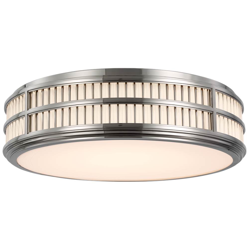 Visual Comfort Signature Collection Perren 24'' Flush Mount in Polished Nickel and Glass Rods