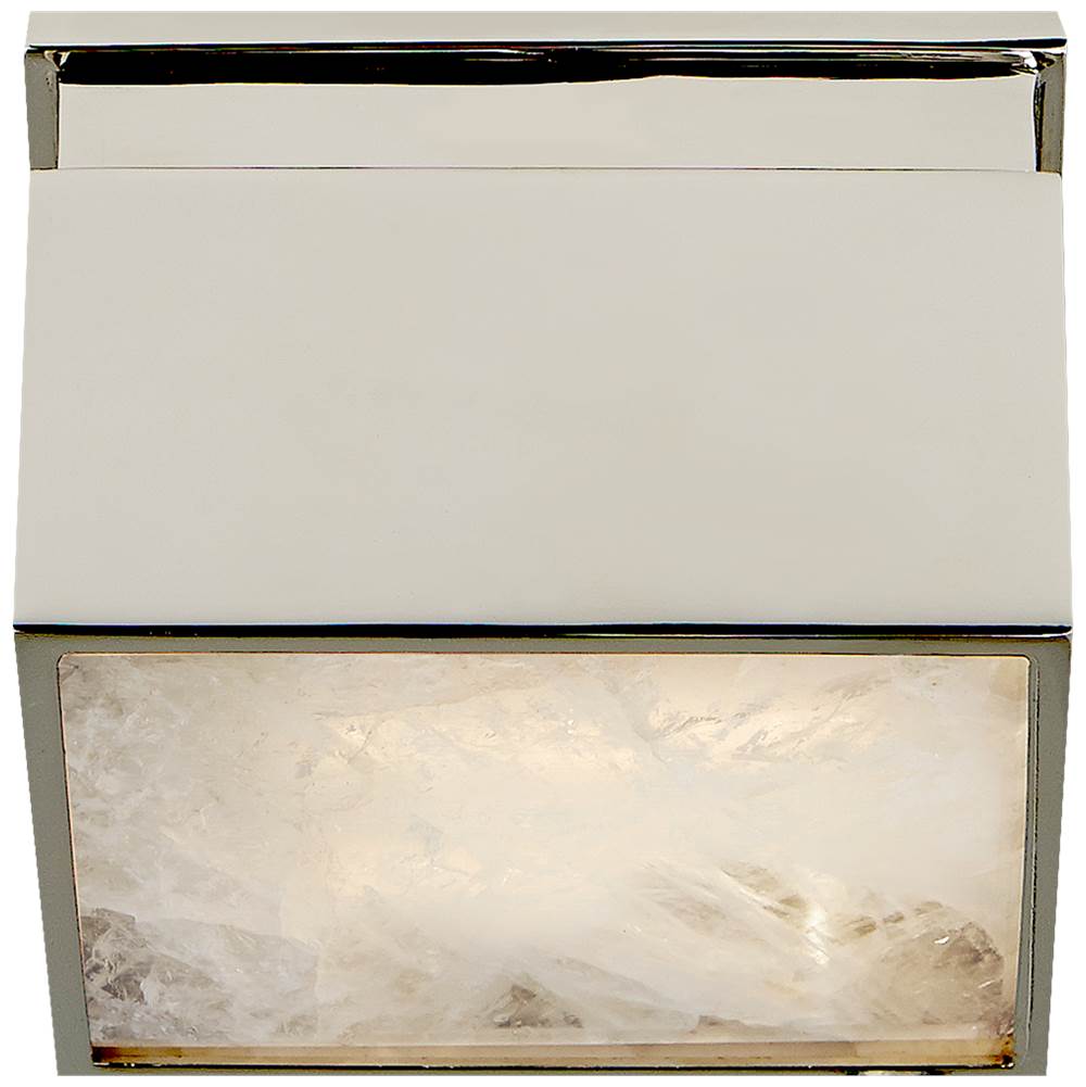 Visual Comfort Signature Collection Ellis 5'' Solitaire Flush Mount in Polished Nickel and Natural Quartz