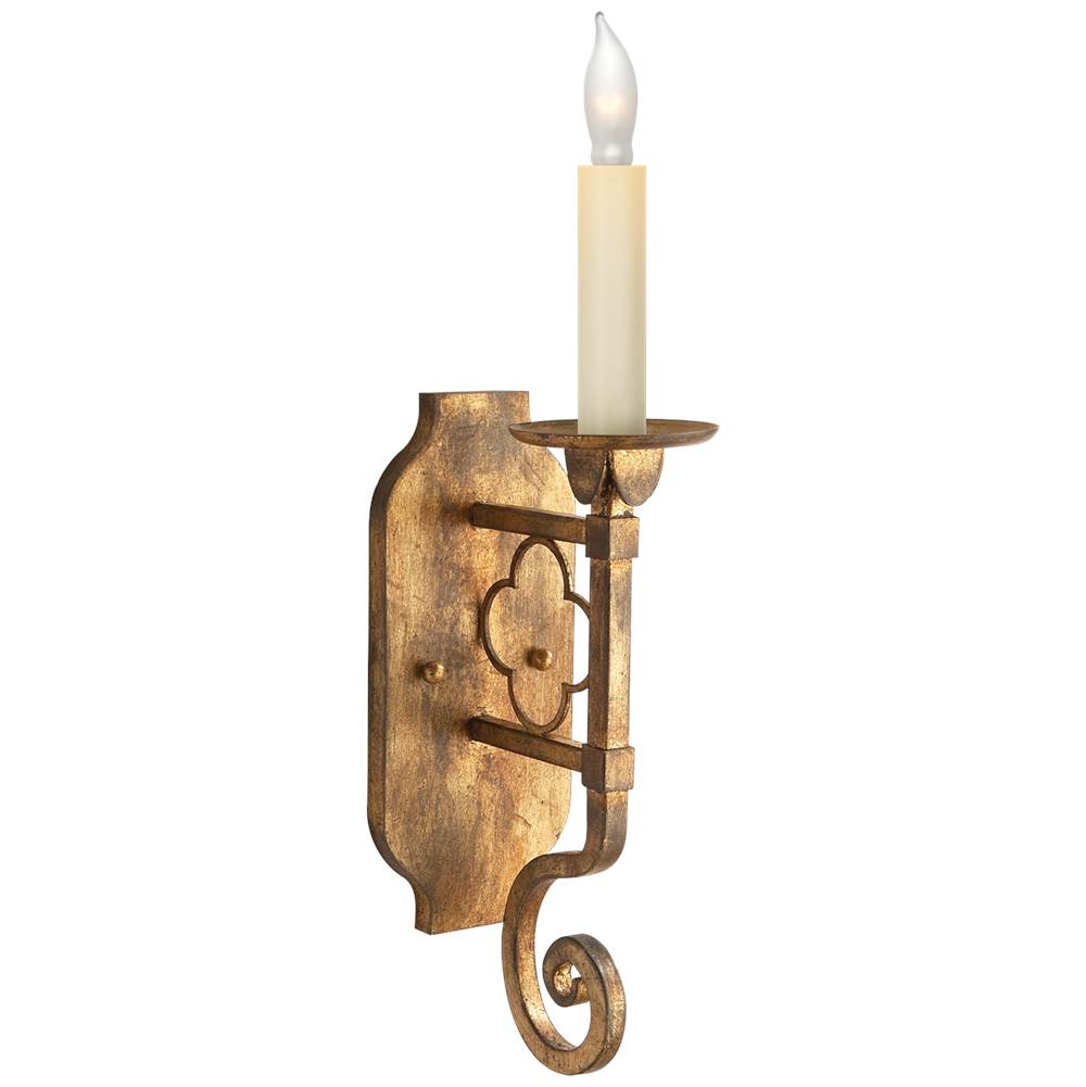 Visual Comfort Signature Collection Margarite Single Sconce in Gilded Iron