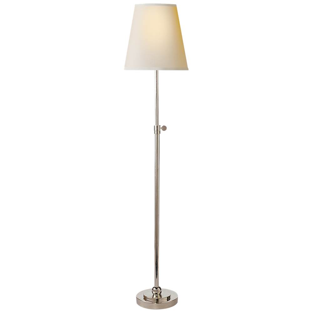 Visual Comfort Signature Collection Bryant Table Lamp in Polished Nickel with Natural Paper Shade