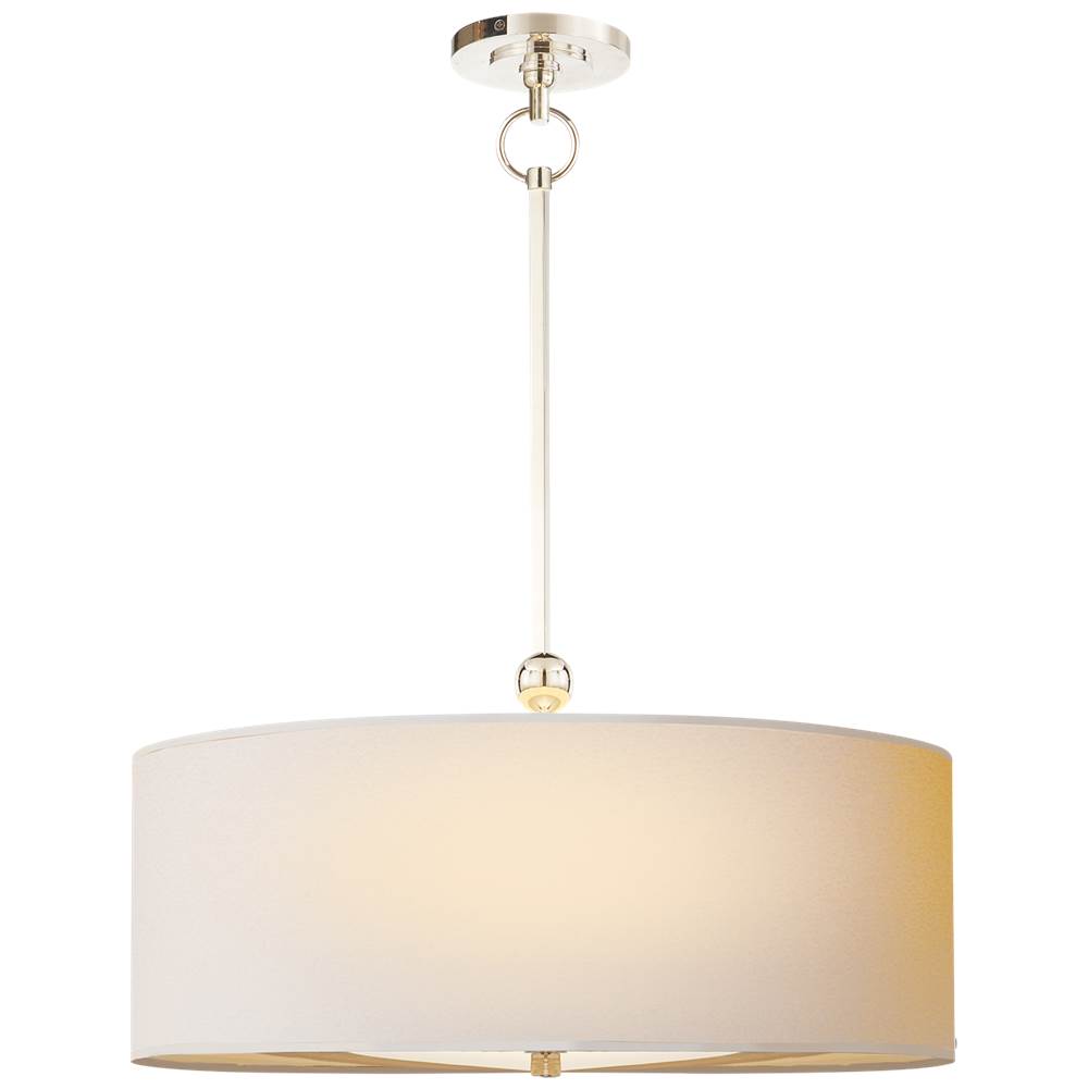 Visual Comfort Signature Collection Reed Hanging Shade in Polished Nickel with Natural Paper Shade