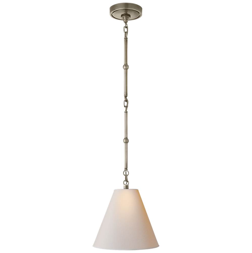 Visual Comfort Signature Collection Goodman Petite Hanging Shade in Antique Nickel with Natural Paper Shade
