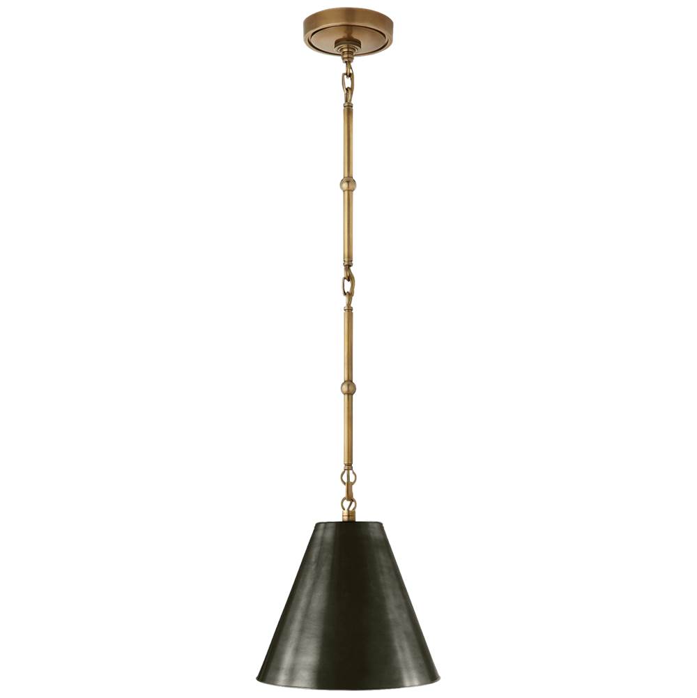 Visual Comfort Signature Collection Goodman Petite Hanging Shade in Hand-Rubbed Antique Brass with Bronze Shade