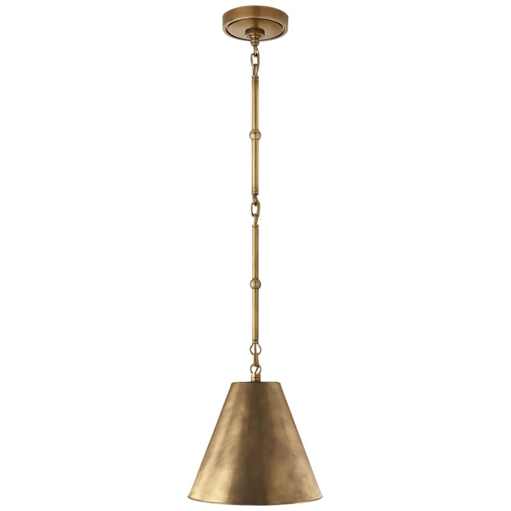 Visual Comfort Signature Collection Goodman Petite Hanging Shade in Hand-Rubbed Antique Brass with Hand-Rubbed Antique Brass Shade