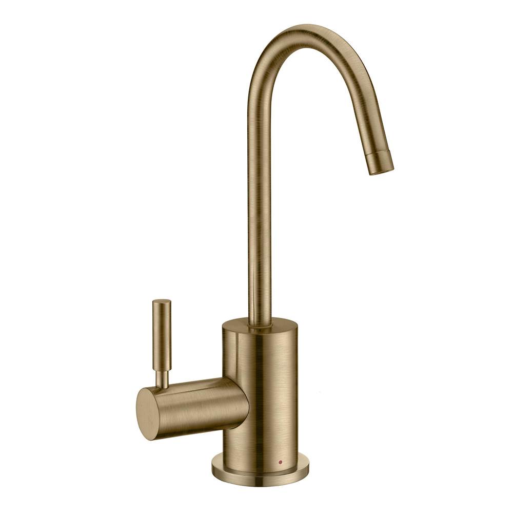 Whitehaus Collection Point of Use Instant Hot Water Drinking Faucet with Gooseneck Swivel Spout
