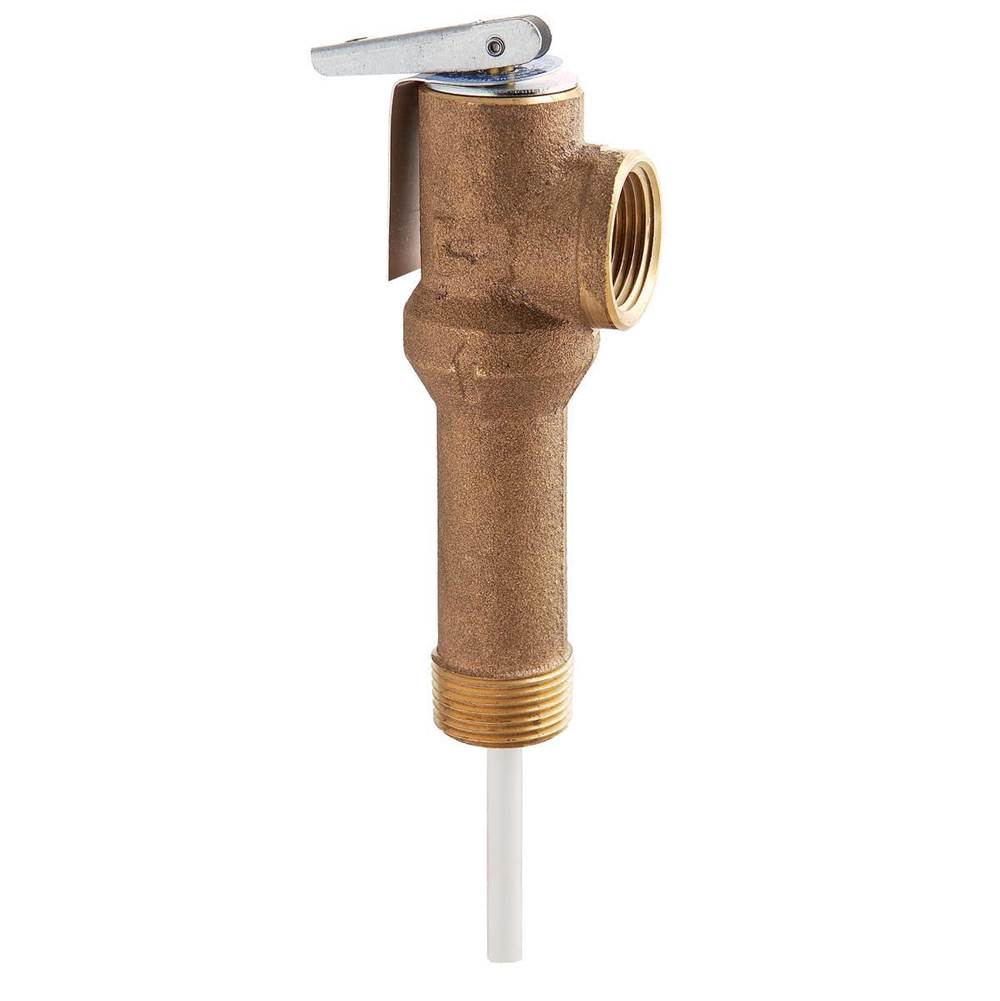 Watts 3/4 In Lead Free Self Closing Temperature And Pressure Relief Valve, 150 psi, 210 F, Extended Shank Up To 3 In Insulation