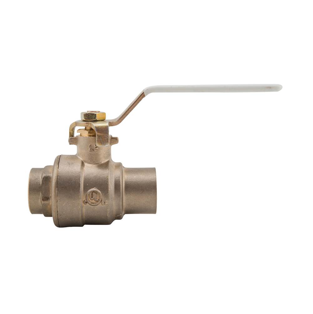 Watts 1 1/2 In Lead Free 2-Piece Full Port Ball Valve with Solder End Connections & Chrome Plated Brass Ball